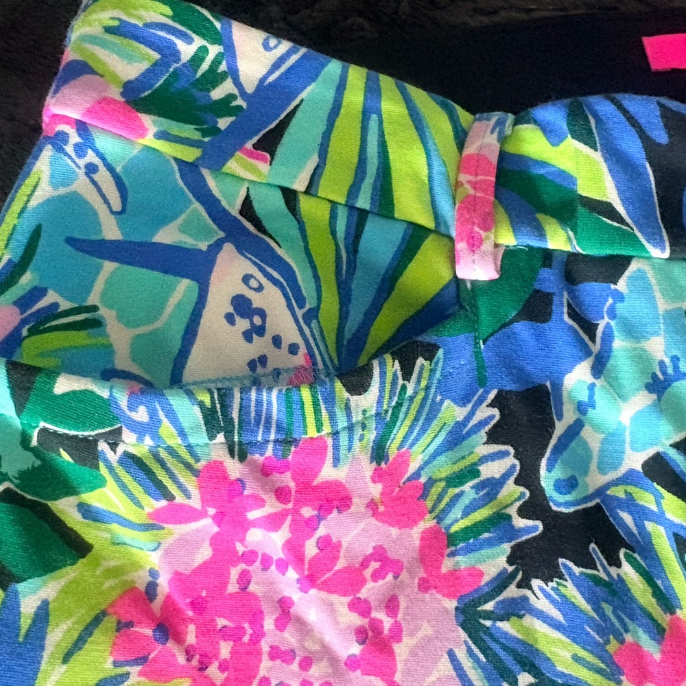 Lilly Pulitzer Cropped Floral pants in Blue, Pink & Green size 8 EUC - Picture 2 of 5